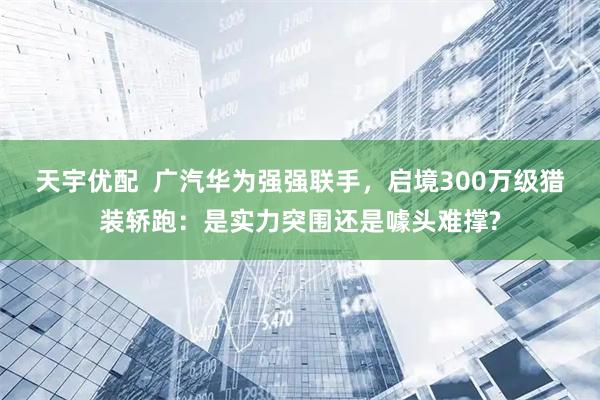天宇优配  广汽华为强强联手，启境300万级猎装轿跑：是实力突围还是噱头难撑?